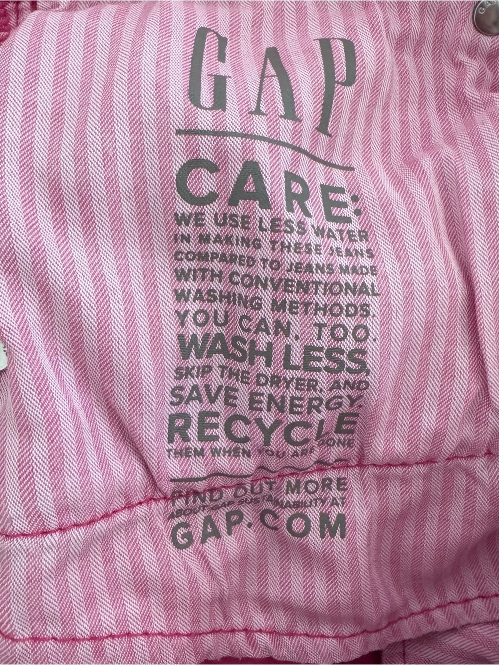 Gap High Rise Stride Ankle Jeans 32/14 Tall Pink Wide Leg Acid Wash Streetwear - Picture 7 of 9
